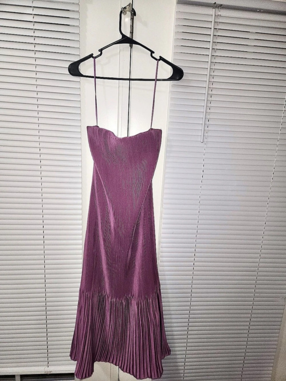 Abercrombie & Fitch The A&F Giselle Pleat Release Midi Dress Purple Small